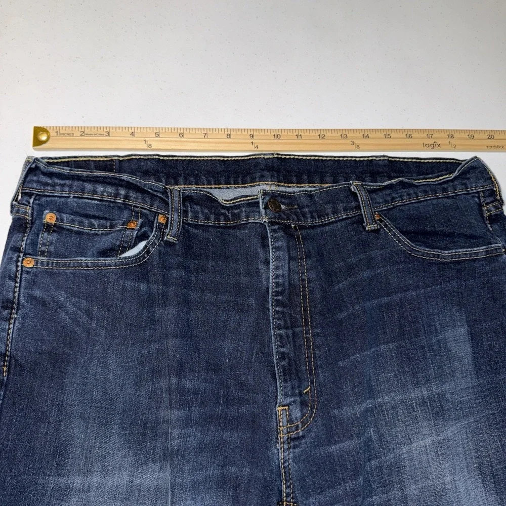 Levis 541 Athletic Fit Stretch Jeans Men's Sz 40W 30L Blue Dark Wash Water Marks